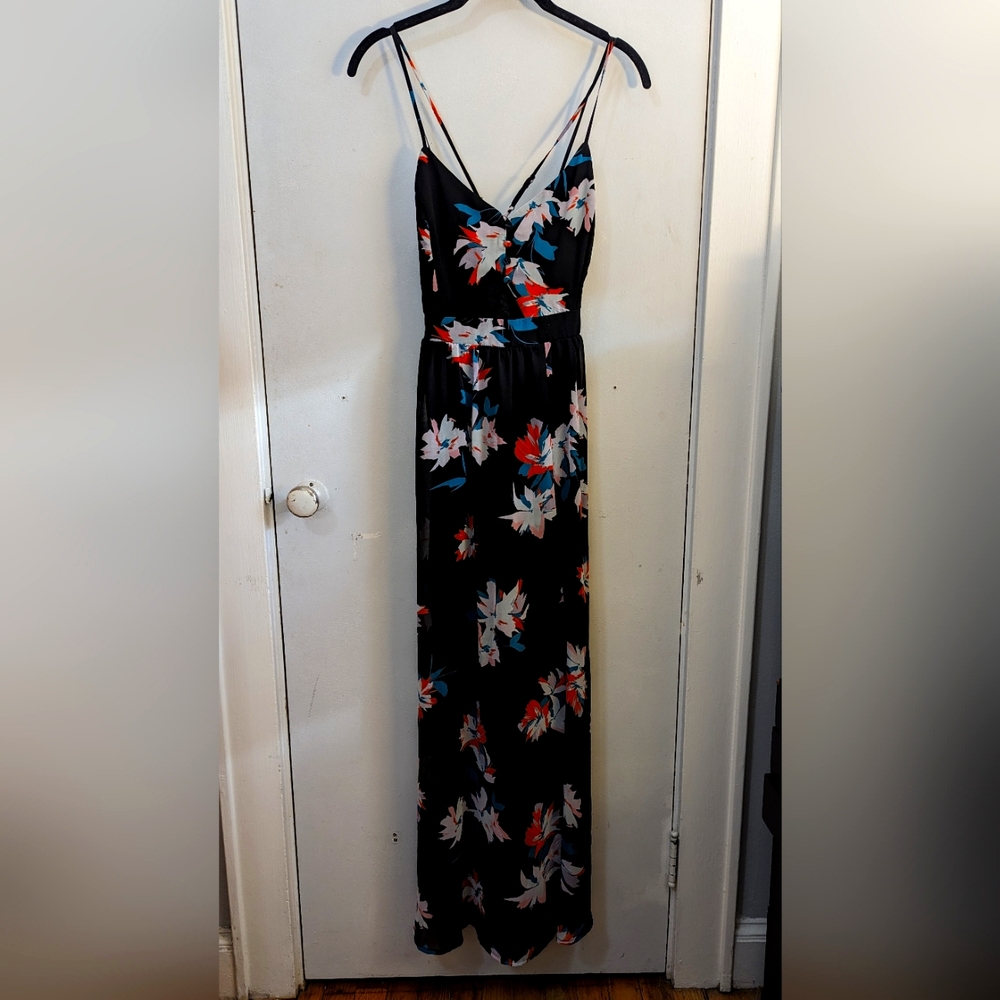Candies, XS, Black and Floral Maxi